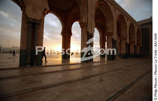 La Mosquée Hassan II à Casablanca. - © Philip Plisson / Plisson La Trinité / AA11649 - Nos reportages photos - Ville [Maroc]