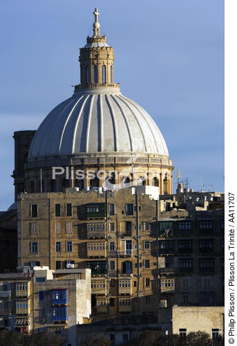 Le dôme de l'Eglise Saint Paul à La Vallette. - © Philip Plisson / Plisson La Trinité / AA11707 - Nos reportages photos - Malte