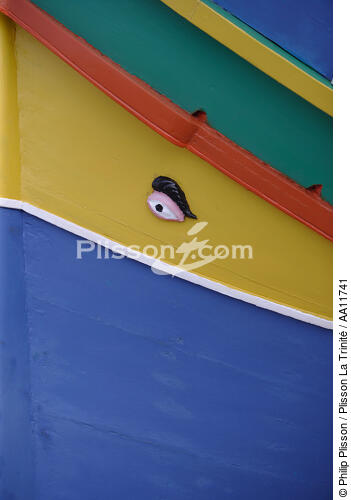 Peintures sur les coques de bateaux maltais. - © Philip Plisson / Plisson La Trinité / AA11741 - Nos reportages photos - Les couleurs de Malte