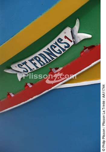 Peintures sur les coques de bateaux maltais. - © Philip Plisson / Plisson La Trinité / AA11744 - Nos reportages photos - Etrave