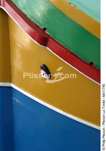 Peintures sur les coques de bateaux maltais. - © Philip Plisson / Plisson La Trinité / AA11745 - Nos reportages photos - Gozo