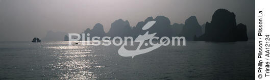 Fin de journée sur la Baie d'Along. - © Philip Plisson / Plisson La Trinité / AA12124 - Nos reportages photos - Vietnam