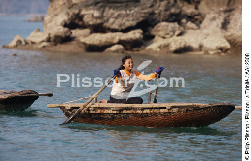 Barque dans la baie d'Along. - © Philip Plisson / Plisson La Trinité / AA12308 - Nos reportages photos - La Baie d'Along, Vietnam