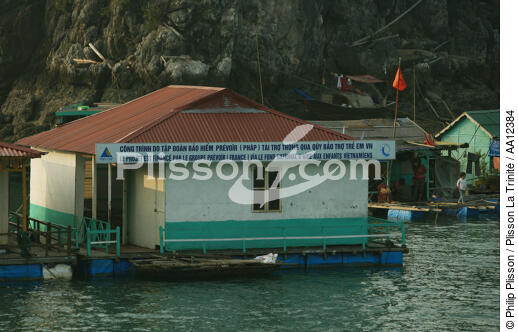 Maison flottante dans la Baie d'Along. - © Philip Plisson / Plisson La Trinité / AA12384 - Nos reportages photos - Site [Vietnam]
