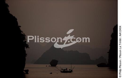 Nuit dans la Baie d'Along. - © Philip Plisson / Plisson La Trinité / AA12404 - Nos reportages photos - La Baie d'Along, Vietnam