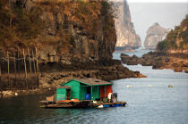 Habitation dans la baie d'Along. © Philip Plisson / Plisson La Trinité / AA12459 - Nos reportages photos - Site [Vietnam]