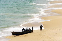 Sur la plage de Vilinjam. © Philip Plisson / Plisson La Trinité / AA12518 - Nos reportages photos - Ville [Kerala]
