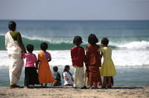 Offrandes sur la plage de Varkala. © Philip Plisson / Plisson La Trinité / AA12519 - Nos reportages photos - Ville [Kerala]