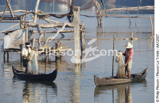 Backwaters of Kérala. - © Philip Plisson / Plisson La Trinité / AA12557 - Photo Galleries - Fishing nets