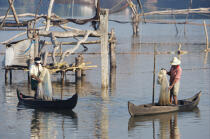 Backwaters of Kérala. © Philip Plisson / Plisson La Trinité / AA12557 - Photo Galleries - Square fishing net