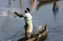 Les Backwaters du Kérala. © Philip Plisson / Plisson La Trinité / AA12565 - Nos reportages photos - Filet de pêche