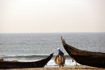 On the beach of Kovallam. © Philip Plisson / Plisson La Trinité / AA12647 - Photo Galleries - Kerala