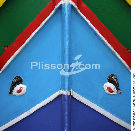 Stem of boat in Malta. - © Philip Plisson / Plisson La Trinité / AA12907 - Photo Galleries - Sea decoration