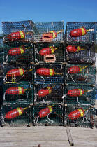Bouées de casiers. © Philip Plisson / Plisson La Trinité / AA12984 - Nos reportages photos - Materiel de pêche