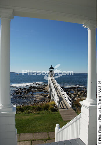 Marshall Point Light in Maine. - © Philip Plisson / Plisson La Trinité / AA13103 - Photo Galleries - American Lighthouses