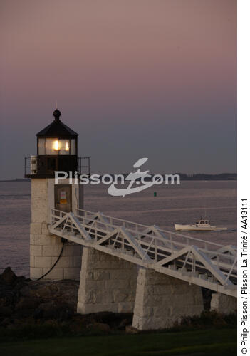 Marshall Point Light in Maine. - © Philip Plisson / Plisson La Trinité / AA13111 - Photo Galleries - American Lighthouses