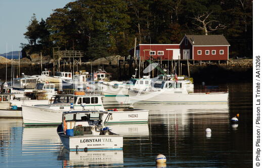 New Harbor in Maine. - © Philip Plisson / Plisson La Trinité / AA13266 - Photo Galleries - Town [Maine]