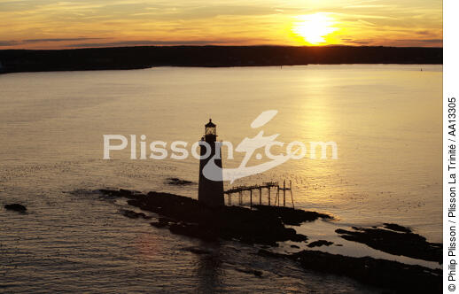 Ram Island Ledge Light in Maine. - © Philip Plisson / Pêcheur d’Images / AA13305 - Photo Galleries - American Lighthouses