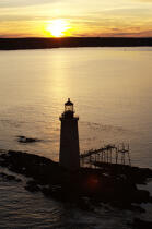 Ram Island Ledge Light in Maine. © Philip Plisson / Plisson La Trinité / AA13306 - Photo Galleries - Sunset
