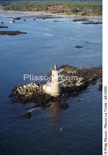 Whaleback Light in Maine. - © Philip Plisson / Plisson La Trinité / AA13350 - Photo Galleries - American Lighthouses