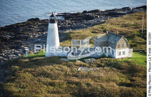 Wood Island Light in Maine. - © Philip Plisson / Plisson La Trinité / AA13391 - Photo Galleries - Lighthouse [Maine]