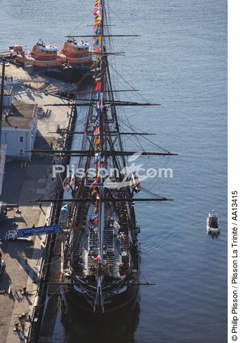 Three-masted ship in Boston. - © Philip Plisson / Plisson La Trinité / AA13415 - Photo Galleries - Massachusetts