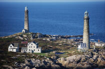 Cape Ann Twin Lighthouse in Massachusetts. © Philip Plisson / Plisson La Trinité / AA13541 - Photo Galleries - Cape Ann