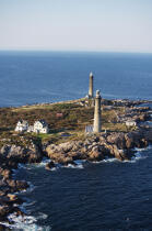 Cape Ann Twin Lighthouse dans le Massachusetts. © Philip Plisson / Plisson La Trinité / AA13543 - Nos reportages photos - Nouvelle Angleterre