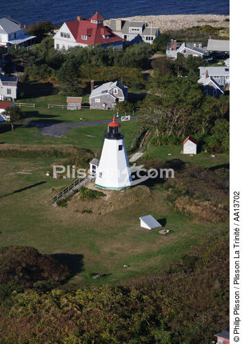 Plymouth Gurnet Light in Massachusetts. - © Philip Plisson / Plisson La Trinité / AA13702 - Photo Galleries - Lighthouse [Massachusetts]