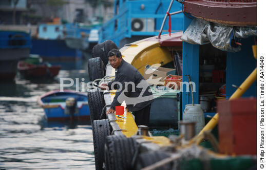 In the port of Aberdeen, Hong Kong. - © Philip Plisson / Plisson La Trinité / AA14049 - Photo Galleries - Man