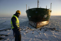 On board of an icebreaker in the Baltic sea. © Philip Plisson / Plisson La Trinité / AA14119 - Photo Galleries - Cargo ship