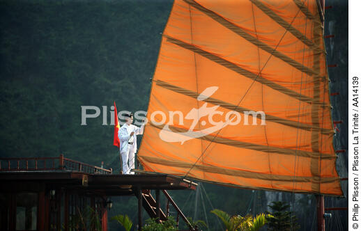 Jonque in bay of Ha Long - © Philip Plisson / Plisson La Trinité / AA14139 - Photo Galleries - Site of interest [Vietnam]