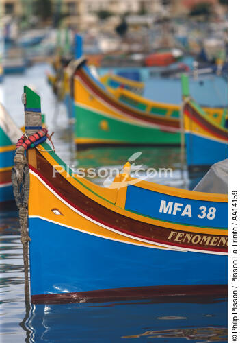 Bateaux à Malte. - © Philip Plisson / Plisson La Trinité / AA14159 - Nos reportages photos - Les couleurs de Malte