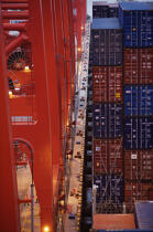 Containership in Shanghai. © Philip Plisson / Plisson La Trinité / AA14273 - Photo Galleries - CMA CGM Marco Polo