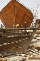 Construction de boutre à Dubaï. © Philip Plisson / Plisson La Trinité / AA14931 - Nos reportages photos - Vieux gréement