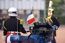 Caserne Derose. Escorte présidentielle motocycliste. © Philip Plisson / Plisson La Trinité / AA15142 - Nos reportages photos - Régiment d'infanterie