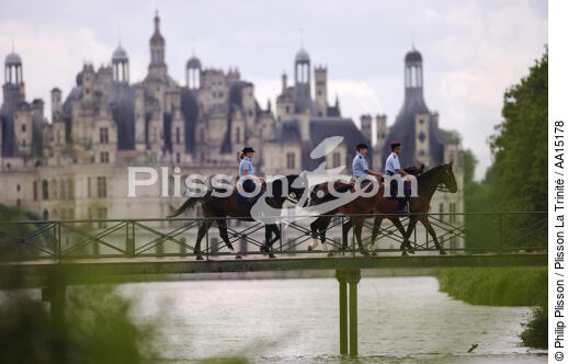 Dans le parc de Chambord. - © Philip Plisson / Plisson La Trinité / AA15178 - Nos reportages photos - Régiment de cavalerie