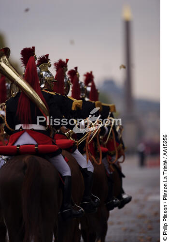 Place de la Concorde. Fanfare de la cavalerie. - © Philip Plisson / Plisson La Trinité / AA15256 - Nos reportages photos - Site [75]