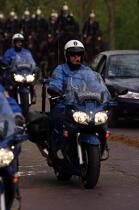Escadron motocycliste. Escorte mixte © Philip Plisson / Plisson La Trinité / AA15275 - Nos reportages photos - Moto