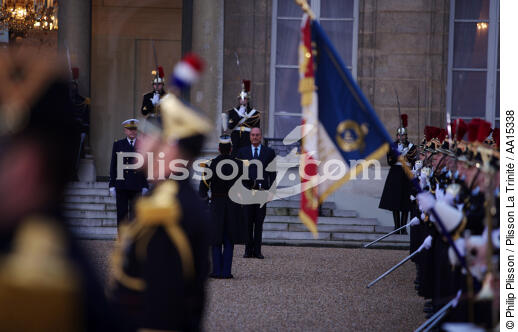 Palais de l'Elysée. 1er régiment d'infanterie - © Philip Plisson / Plisson La Trinité / AA15338 - Nos reportages photos - Garde Républicaine