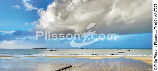La plage du Sillon à St Malo. - © Philip Plisson / Plisson La Trinité / AA17373 - Nos reportages photos - 16/9 horizontal