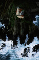 Le phare de Cudillero © Philip Plisson / Plisson La Trinité / AA17480 - Nos reportages photos - Cudillero [phare de]
