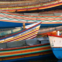 Barques à Vilinjam en Inde © Philip Plisson / Plisson La Trinité / AA17722 - Nos reportages photos - Etats [Inde]
