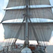 In the mast of Belem. © Philip Plisson / Plisson La Trinité / AA17791 - Photo Galleries - Sails