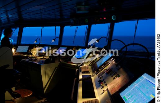 On board a container ship. - © Philip Plisson / Plisson La Trinité / AA18402 - Photo Galleries - Elements of boat