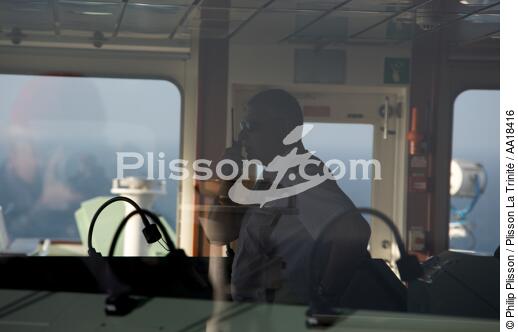 On board a container ship. - © Philip Plisson / Plisson La Trinité / AA18416 - Photo Galleries - Elements of boat