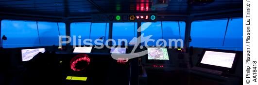 On board a container ship. - © Philip Plisson / Plisson La Trinité / AA18418 - Photo Galleries - CMA CGM Marco Polo