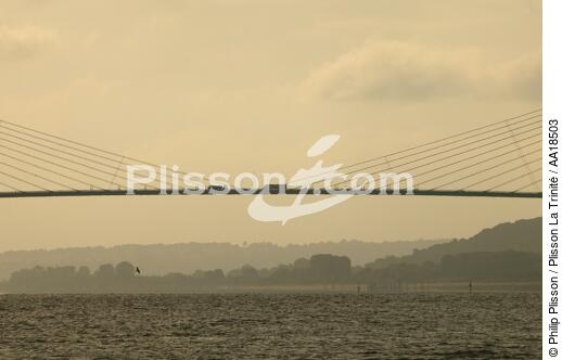 Le pont de Normandie. - © Philip Plisson / Plisson La Trinité / AA18503 - Nos reportages photos - Pont suspendu
