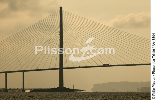 Le pont de Normandie. - © Philip Plisson / Plisson La Trinité / AA18504 - Nos reportages photos - Pont