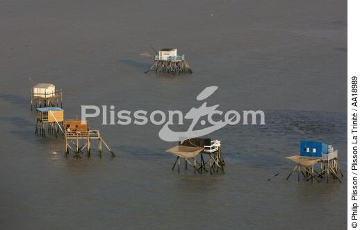 Cabanes de pêche sur l'île Madame en Charente Maritime. - © Philip Plisson / Plisson La Trinité / AA18989 - Nos reportages photos - Pêche au carrelet